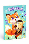 BoBo Baa! Bubble Tea Notebook – Kawaii Fox Lined Journal, Cute Stationery Gift