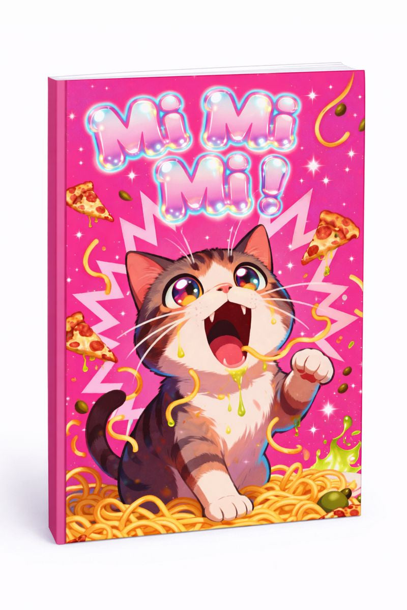 Cute Kawaii Cat Notebook – Mi Mi Mi Pink Aesthetic Journal for Writing, School Notes & Journaling